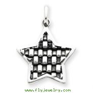 Sterling Silver Antiqued Star Charm