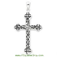 Sterling Silver Antiqued Thorn Cross Pendant