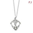 Sterling Silver Antiqued Two Hearts, One Love 18