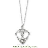 Sterling Silver Antiqued Two Hearts, One Love 18" Heart Necklace