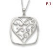 Sterling Silver Antiqued You Are A Friend Of My Heart 18in Necklace