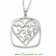 Sterling Silver Antiqued You Are A Friend Of My Heart 18in Necklace
