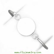 Sterling Silver Bangle w/Round ID Plate Bracelet