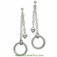 Sterling Silver Bead & Circle Dangle Earrings