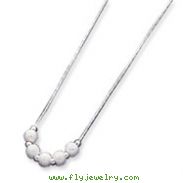 Sterling Silver Beads On 16" Snake Chain Necklace