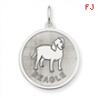 Sterling Silver Beagle Disc Charm
