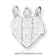 Sterling Silver Best Friends 3-Piece Break Apart Heart Charm