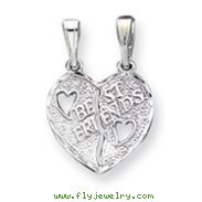 Sterling Silver Best Friends Break Apart Heart Charm