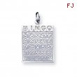 Sterling Silver Bingo Card Pendant