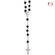 Sterling Silver Black Bead Rosary