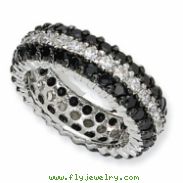 Sterling Silver Black/White CZ Eternity Ring