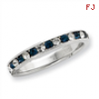 Sterling Silver Blue & White CZ Eternity Band ring