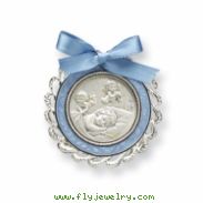 Sterling Silver Blue Crib Medal