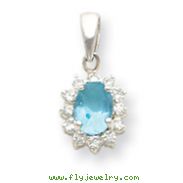 Sterling Silver Blue Crystal Pendant