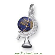 Sterling Silver Blue Enamaled Globe