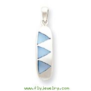 Sterling Silver Blue Mother Of Pearl Pendant