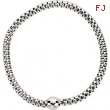 Sterling Silver BRACELET Complete No Setting WHITE RHODIUM PLATED 4.30 MM Polished WOVEN STRETCH W R