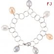 Sterling Silver BRACELET Complete with Stone 07.25 INCH NA 10.00- 11.00 MM FRESHWATER CULTURED PEARL