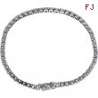 Sterling Silver BRACELET Complete with Stone ROUND 03.00 MM CUBIC ZIRCONIA Polished 7 INCH CZ BRACEL