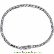 Sterling Silver BRACELET Complete with Stone ROUND 03.00 MM CUBIC ZIRCONIA Polished 7 INCH CZ BRACEL