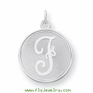 Sterling Silver Brocaded Initial F Charm