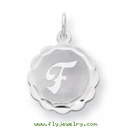 Sterling Silver Brocaded Initial F Charm