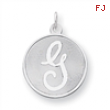 Sterling Silver Brocaded Initial G Charm