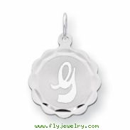 Sterling Silver Brocaded Initial G Charm