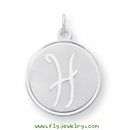 Sterling Silver Brocaded Initial H Charm