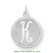 Sterling Silver Brocaded Initial K Charm