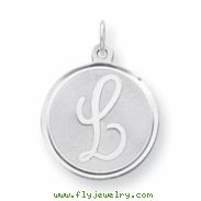 Sterling Silver Brocaded Initial L