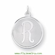 Sterling Silver Brocaded Initial R Charm