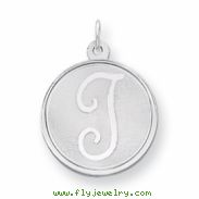 Sterling Silver Brocaded Initial T Charm