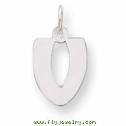 Sterling Silver Bubble Block Initial V Charm