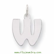 Sterling Silver Bubble Block Initial W Charm