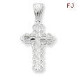 Sterling Silver Budded Cross Pendant