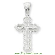 Sterling Silver Budded Cross Pendant