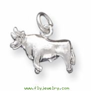 Sterling Silver Bull Charm