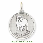 Sterling Silver Bull Dog Disc Charm