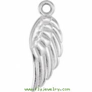 Sterling Silver CHARM Mounting 15.40X05.50 MM Polished POSH MOMMY COLLECTION WING CHM
