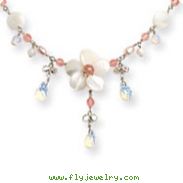 Sterling Silver Cherry Quartz, Opal, Freshwater Cultured Pink & Mother Of Pearl Necklace