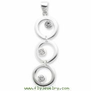 Sterling Silver Circle & CZ Pendant