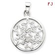 Sterling Silver Circle With Stars Pendant