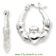 Sterling Silver Claddagh Hoop Earrings