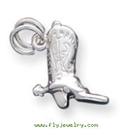 Sterling Silver Cowboy Boot Charm