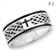 Sterling Silver Cross & Weave Design Ring