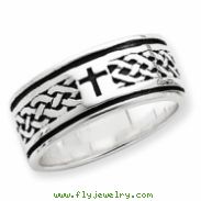 Sterling Silver Cross & Weave Design Ring