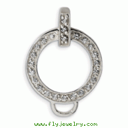 Sterling Silver Cubic Zirconia Charm Holder Pendant