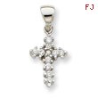 Sterling Silver Cubic Zirconia Cross Pendant