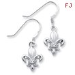 Sterling Silver Cubic Zirconia Fleur-de-lis Earrings